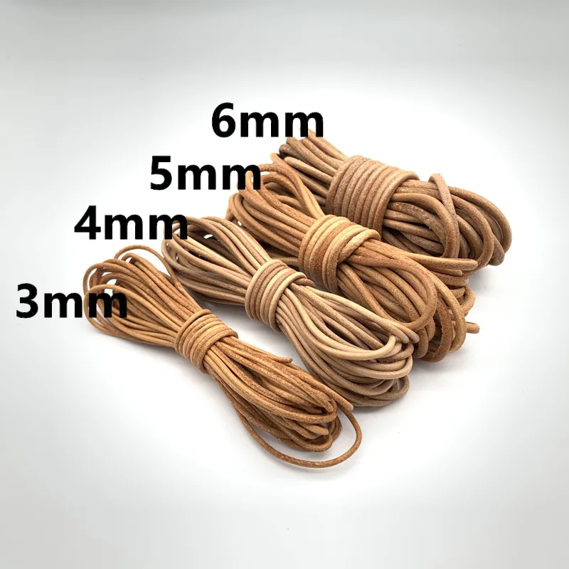 5meter/lot original vintage round Cowhide Genuine leather rope,Leather strip rope for leather craft bracelet necklace luggage