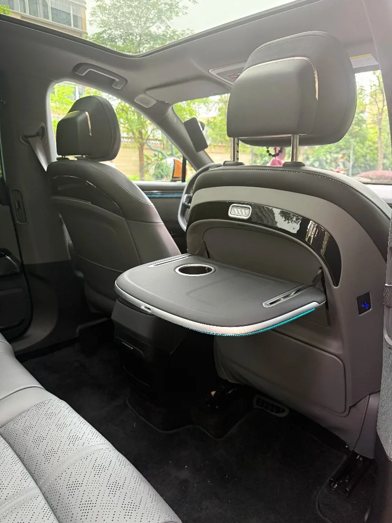 For Zeekr 9X 2025 2026 Car Seat Back Small Table Foldable Adjustable Laptop Desk with Atmosphere Light Modified Accessories detail image 12