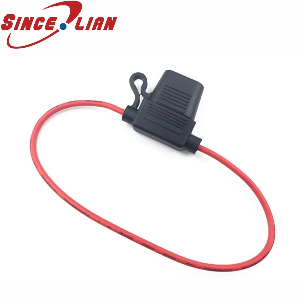 

50 шт., основание предохранителя для страхового сиденья с проводом, автомобильное страховочное сиденье, средний 16AWG, полосатый водонепроницаемый ящик, разъем предохранителя