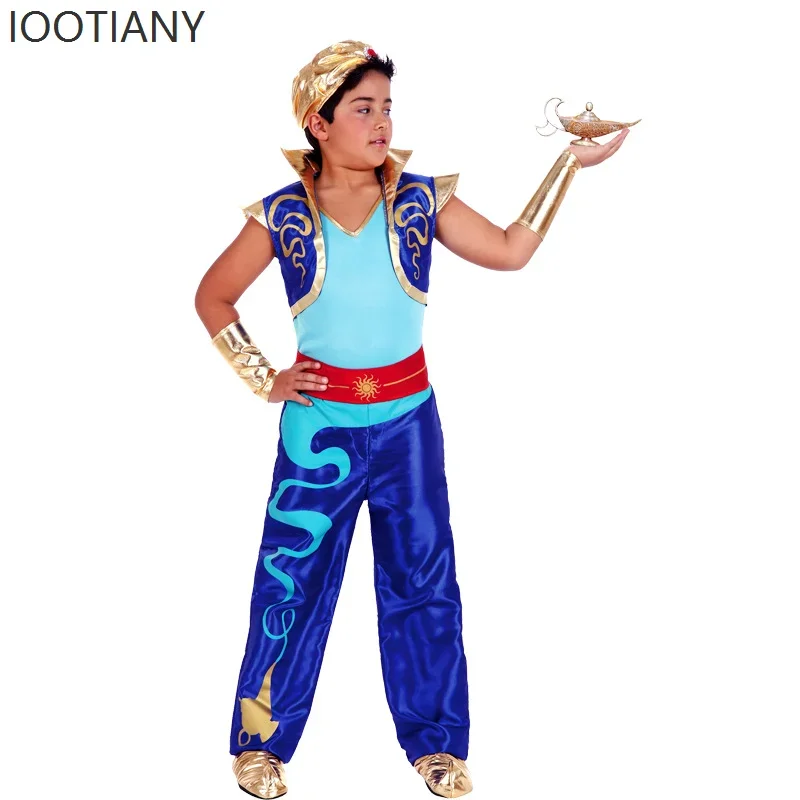 CosplayHalloween Fashion New Arab King Costume Aladdin Magic Lamp Prince Carnival Party Adult Men And Boys Stage Performance Cos
