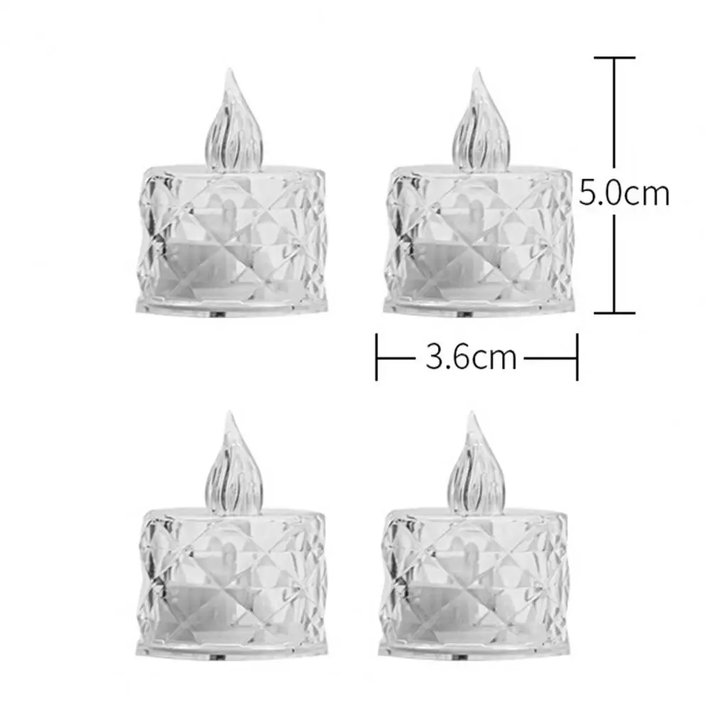 4Pcs Flameless Crystal Candle Lights LED Tealight Candles Battery-Operated Twinkling Light Fake Candles for Weddings Home Decor image 4