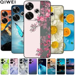 For Xiaomi Poco M6 4G Case Soft TPU Flowers Beautiful Phone Cases On Poco M6 4G Shockproof Back Covers PocoM6 Poco M 6 Silicone