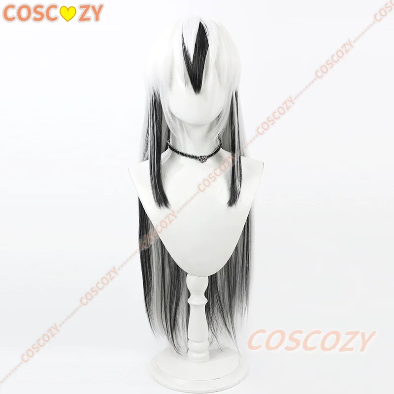 Fate Grand Order Uesugi Kenshin Peruca Cosplay Fibra Resistente ao Calor Cabelo Branco Preto para Halloween Con Evento