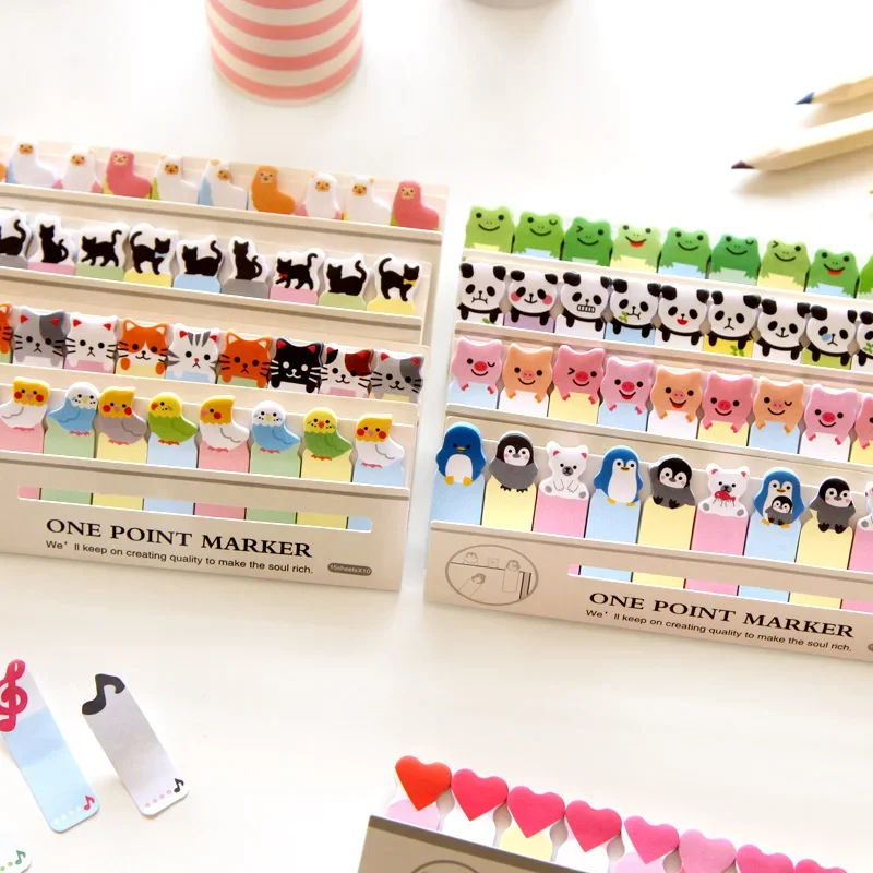 Korean Stationery Cartoon Animal Cute Sit N Times Paste Personality Mini Note Post Sticky Notes Cute Stationary Supplies