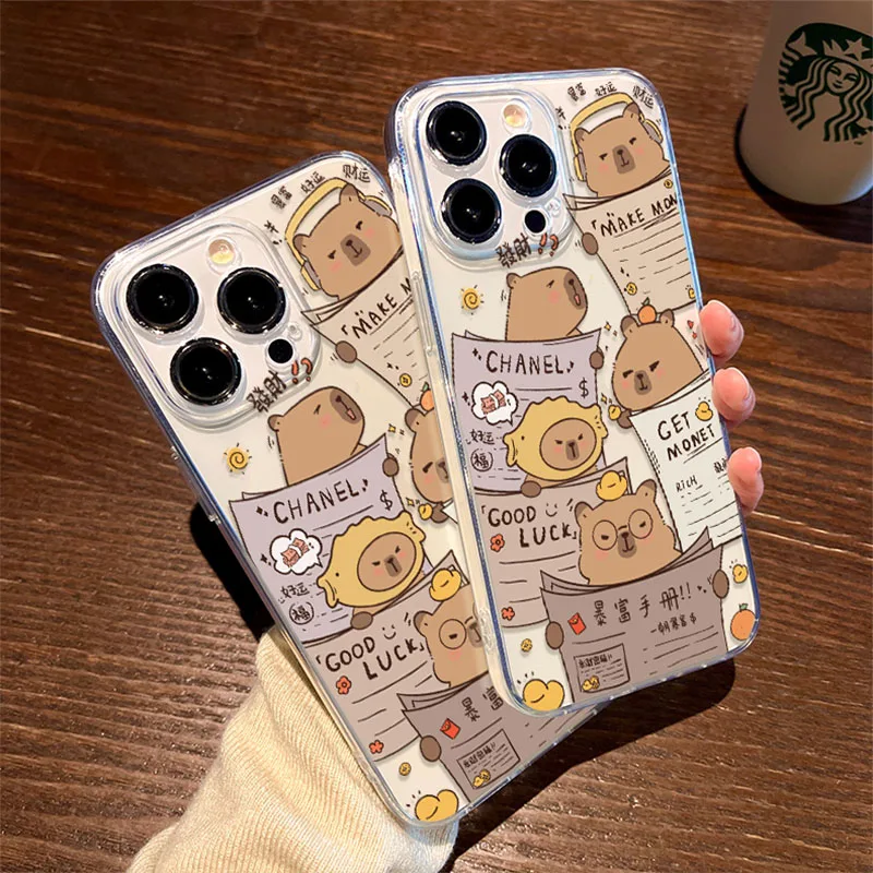 New Cute Bear 16 IPhone 15 Case Kawaii 13 14pro Cartoon Transparent  Anti Slip X Silica Gel 12 Ultrathin 11 Soft Shell Girl Gift