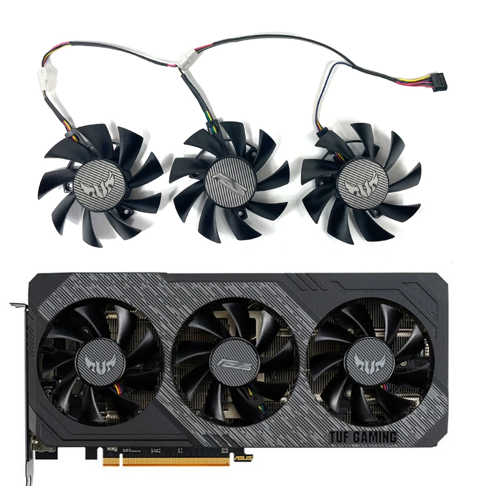 75 мм FD8015U12D PLA08015S12HH GTX1660 RX5700 RX5700XT для ASUS GTX 1660Ti 1660super RX 5700 XT TUF X3 OC Графический охлаждающий вентилятор