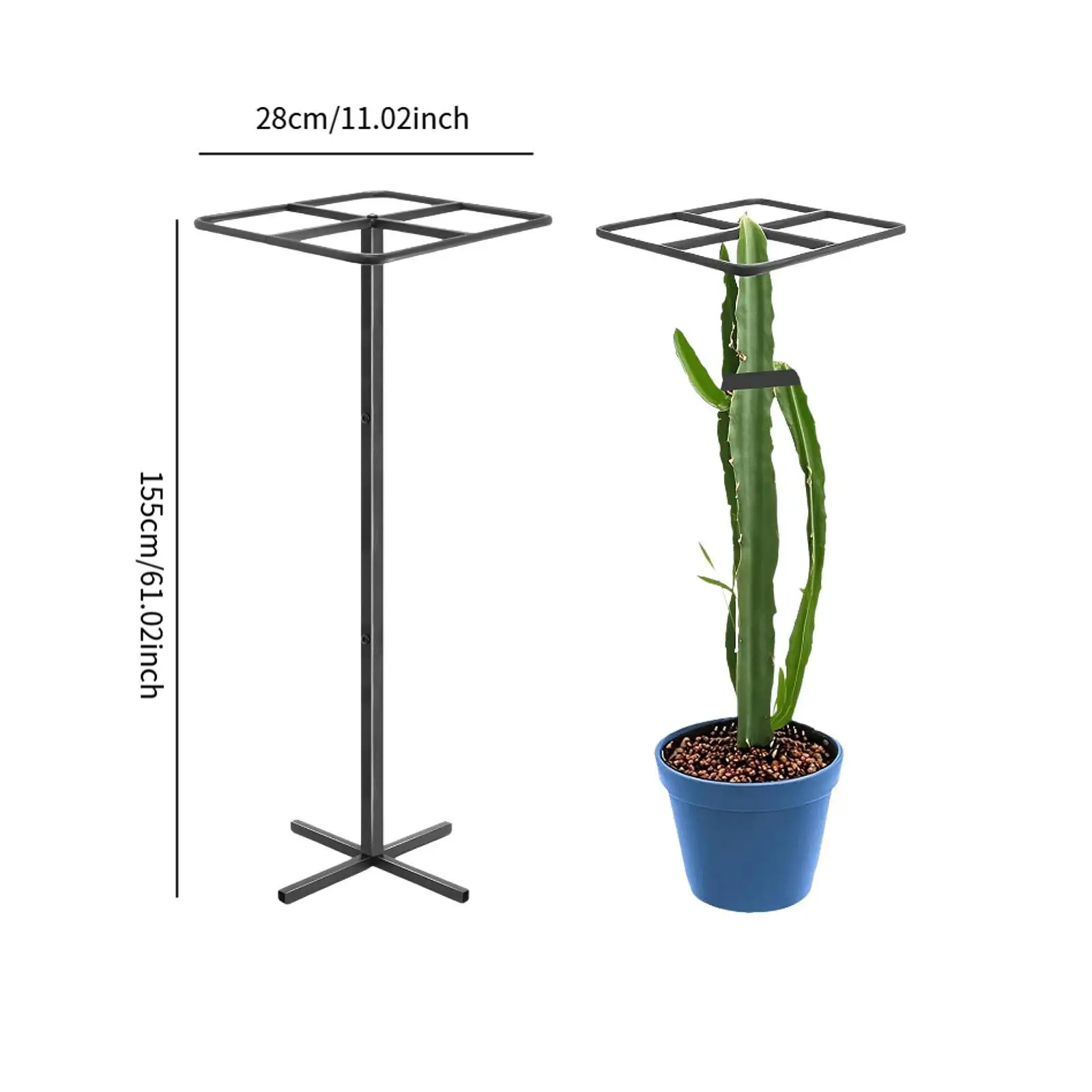 Heavy Duty Square Top Plant Trellis Metal Support for Vertical Gardening Cactus and Fruit Plants