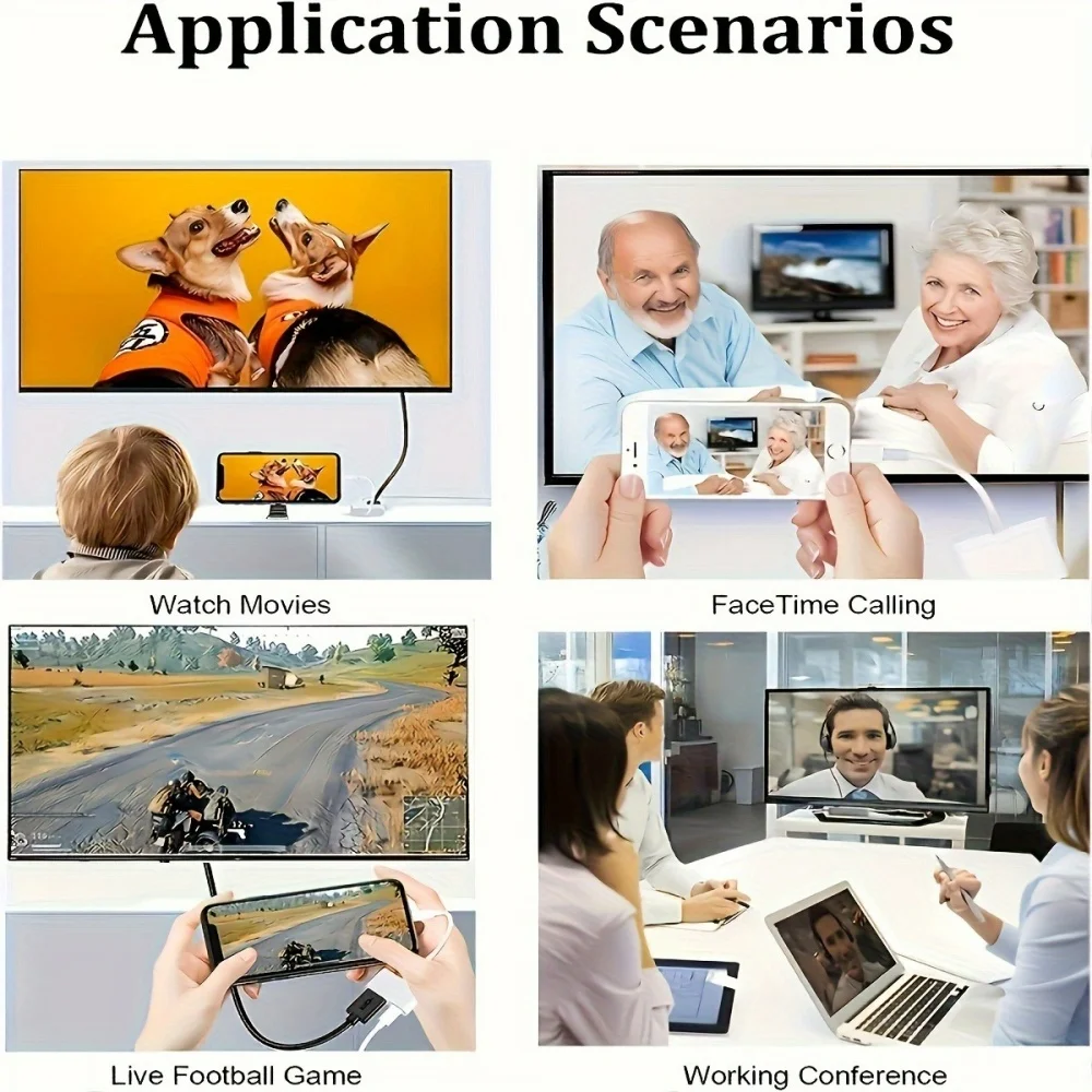 2 в 1, разъем синхронизации экрана высокой четкости 4K, 30 Гц/60 Гц, адаптер типа C для iPhone 16 ТВ-мониторов, цифровой адаптер для проектора