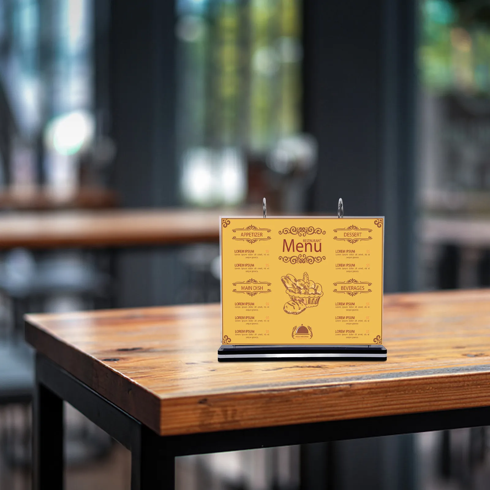 A5 Clear PVC Menu Card Holder Display Stand Paper Sign Holder Tabletop Stable Brochure Organizer for Restaurant Bar Cafe