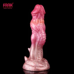 FAAK Fantasy Dragon Dildo against-scale Texture Vagina Stimulate Butt Plug Colorful Sex Toys For Women Men Female Masturbator