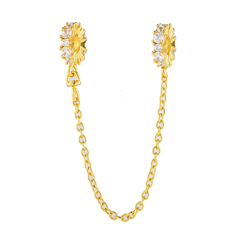 2025 جديد إثارة مطلية بالذهب جولة خرز تميمة كليب صالح الأصلي الفضة سوار DIY بها بنفسك مجوهرات هدية القوس مزدوجة القلب سبليت استرخى