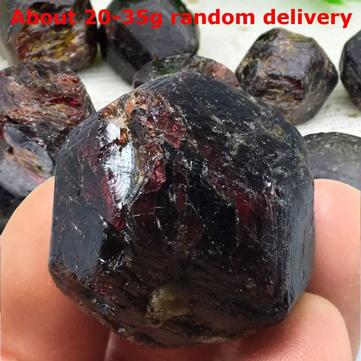 1Pc Red Natural Garnet Quartz Crystal Gemstone Healing Energy Stone Garden Yard Home Degaussing Rough Mineral Specimen Decor New