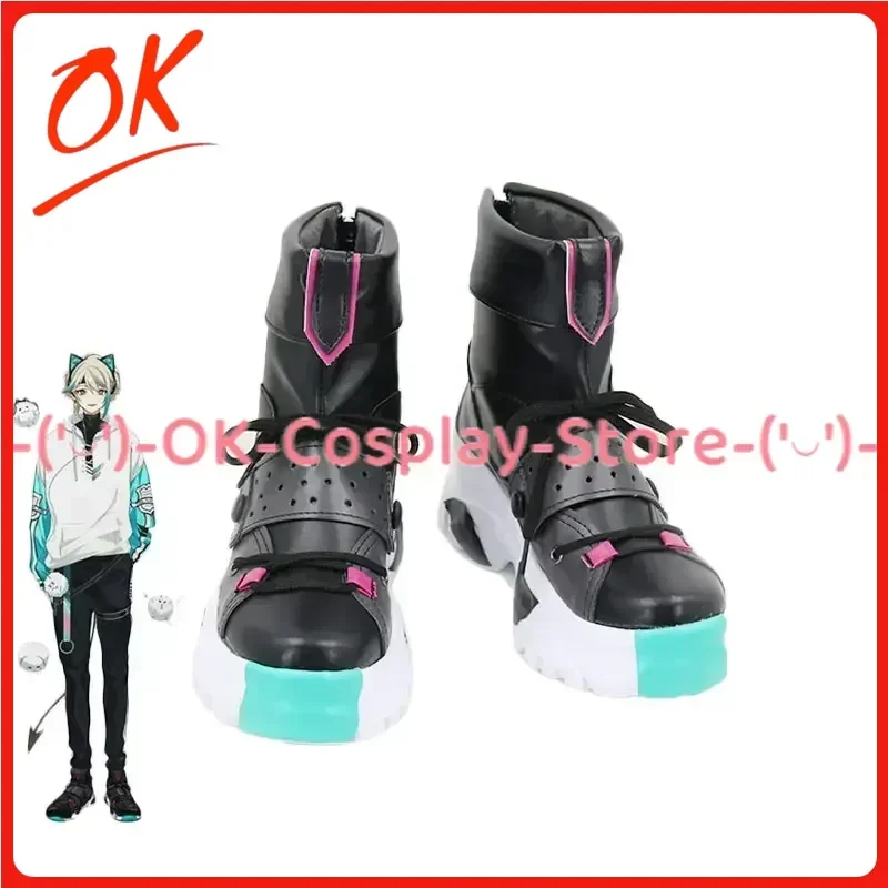 [Customized Size] NIJISANJI Aza Cosplay Shoes VTuber Roleplay Costume Prop Halloween Carnival Party Boots PU Leather