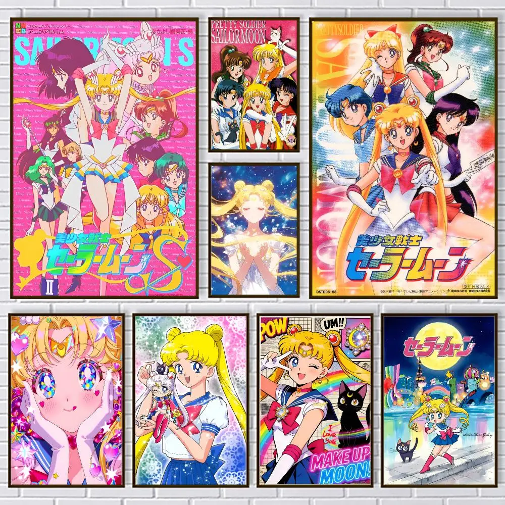 Anime S-Sailor Moon Poster PP Paper Decorative Wall Art for Living RoomsBedrooms Bars Cafes Stylish Home Decor Gift