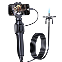 360° Two-Way Articulation Borescope HD 1080P 8.5mm Steerable Endoscope Camera 8LEDS for Automotive inspection Car IOS Android