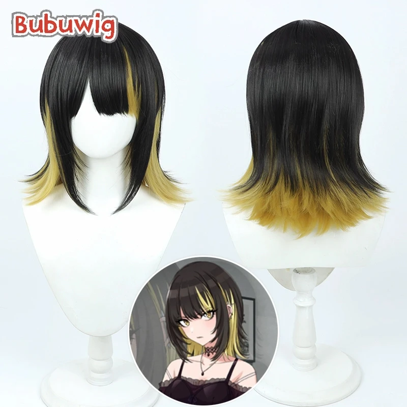 

Bubuwig Synthetic Hair Luca Ikaruga Cosplay Wigs The Idolm@ster Shiny Colors 40cm Long Black Mixed Blonde Cos Wig Heat Resistant