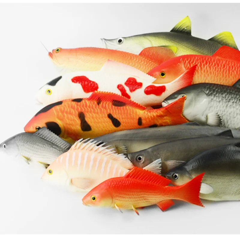 1pc Simulation fish model fake red carp crucian carp Chinese sturgeon toy aquarium hotel seafood decoration photography props