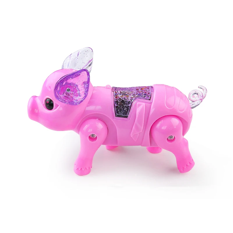 2024 New Pink Color Electric Walking Pig Toy With Light Musical Kids Funny Electronics Toy Children Birthday Gift Toys