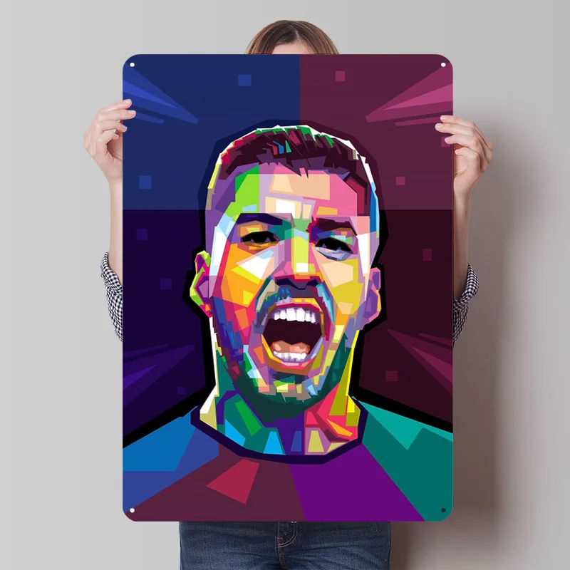 Luis Suarez Металлическая вывеска Футбол Настенный художественный постер Декор дома Пользовательские ретро жестяные вывески для украшения дома Человек Пещера Предметы Фреска