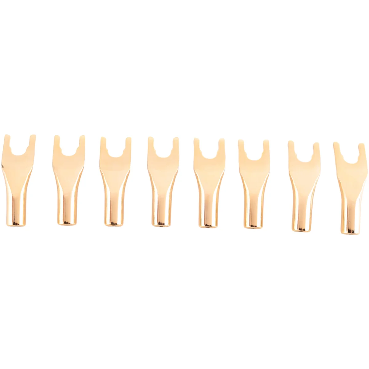 HIFI 바나나 Y 스페이드 U/Y 골드 도금 순수 구리 스크류 포크, HiFi 스피커 스페이드 커넥터 플러그-구리, 8 개