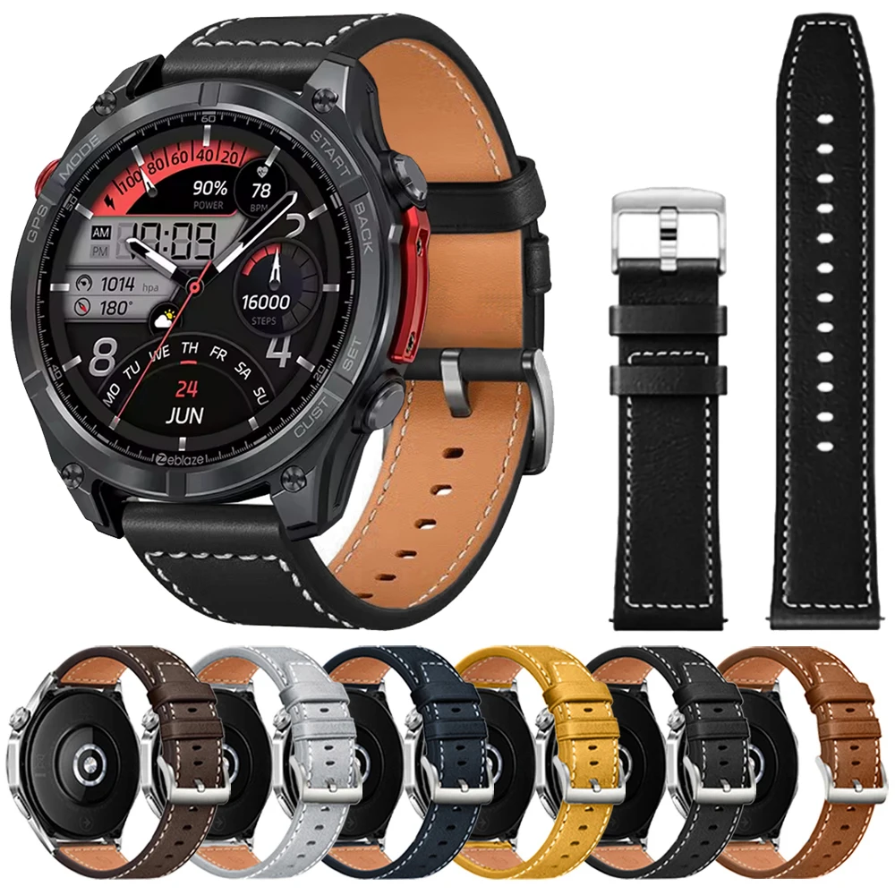 Ремешок-для-zeblaze-stratos-4-gps-кожаный-ремешок-для-часов-zeblaze-stratos-3-2-ultra-btalk-3-pro-plus-ares-3-pro-браслет-correa-22-мм