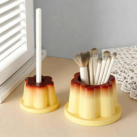 Portalápices de pudín, portalápices de pudín Adorable y bonito, Mini decoración creativa en forma de corazón para chica de escritorio