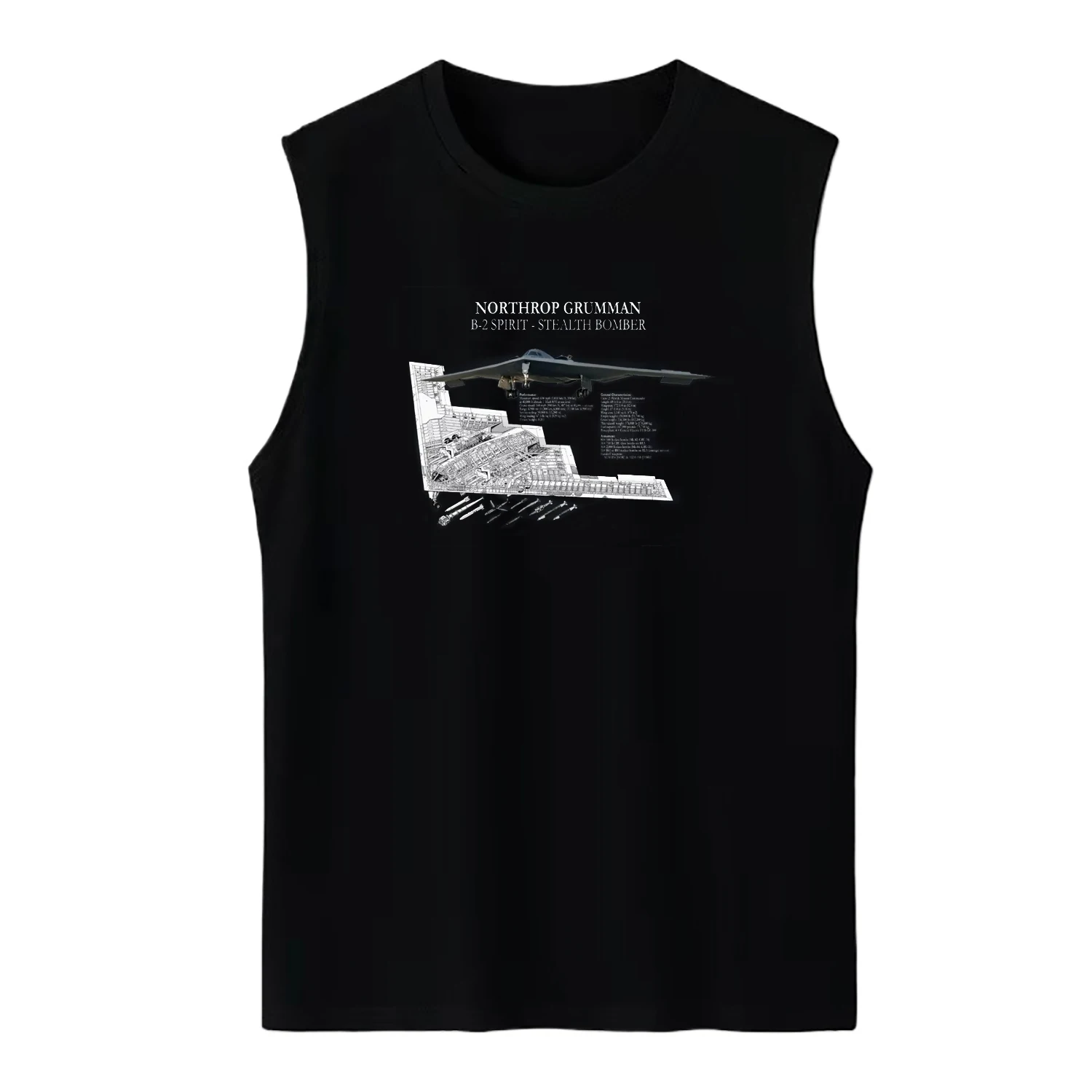 USAF B-2 Spirit Stealth Bomber Vests 100% Cotton O-Neck Summer Casual Mens Tanktop Sleeveless Tee Military Aviation Streetwear