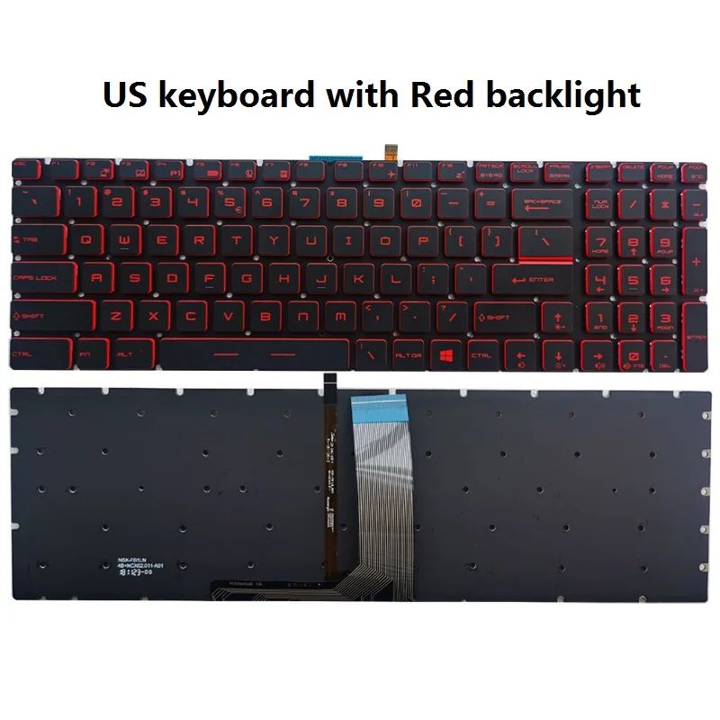 Imagem -05 - Teclado do Portátil para Msi Ge62vr Gp62 Gp72 Pe60 Pe70 Ws70 Px60 Px60 Cx72 Ws60 Cr72 Gl62m 7rd Ms16h2 Ms-16l1 Novo Russo Eua Reino Unido Espanhol