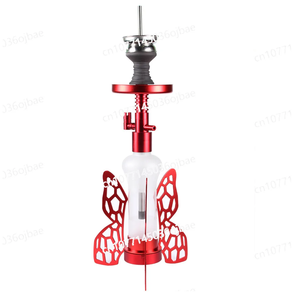 Butterfly shape hookah LED with lamp aluminum alloy Arabian gravity pot set