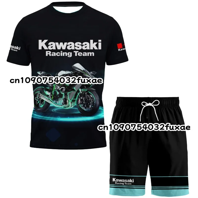 

Kawasaki летняя спортивная на открытом воздухе популярная быстросохнущая дышащая мотоциклетная футболка тонкая мотоциклетная спортивная удобная футболка