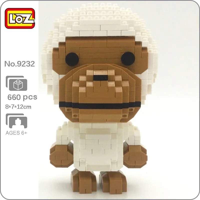 LOZ 9232 Animal World Wild Monkey Gorilla Monster Boy Pet Doll Model Mini Diamond Blocks Bricks Building Toy For Children No Box