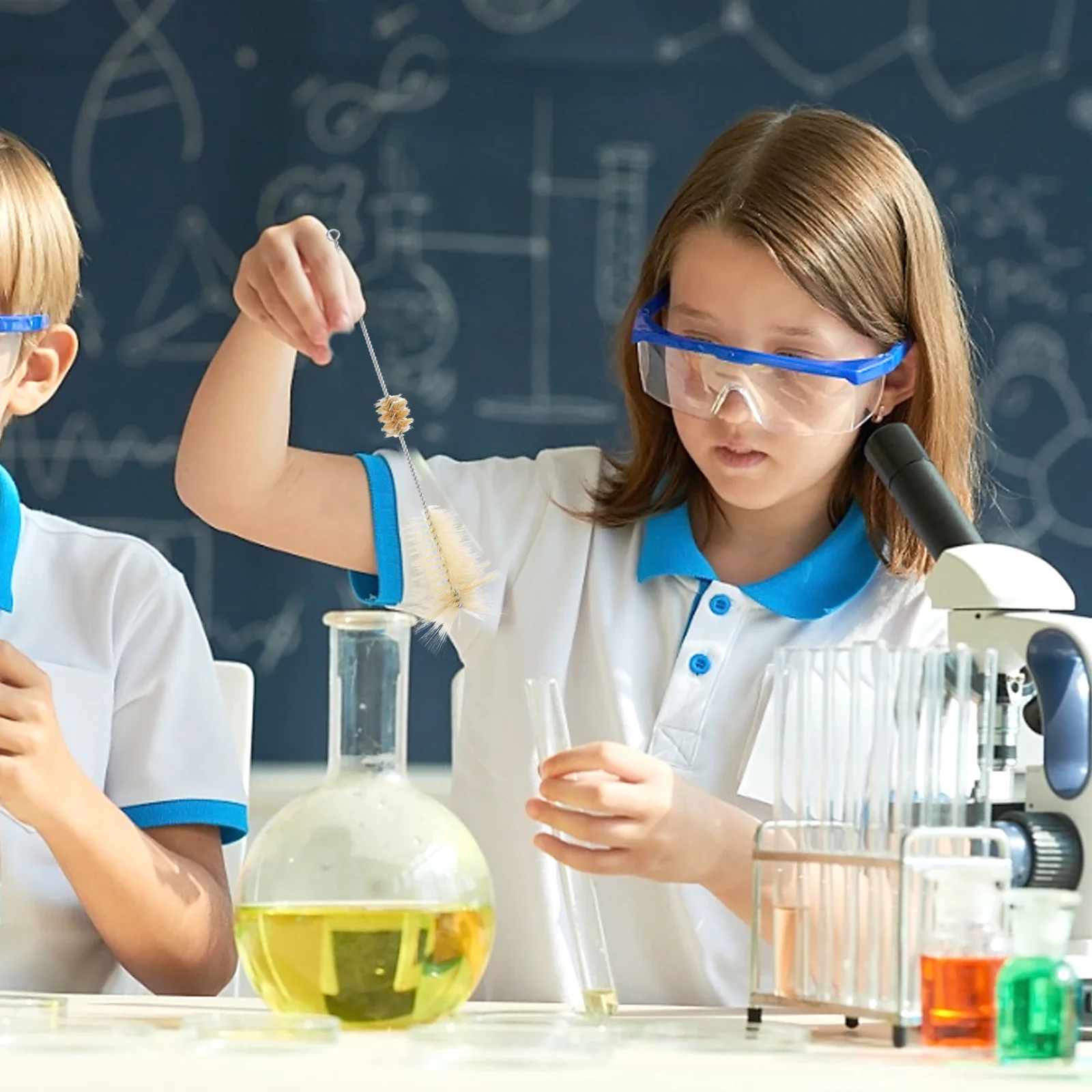 

4Pcs Capacity Bottle Brush Practical Hanging Design for Test Tube Cleaning Glass Straw Cleaner Brush Glass Tube