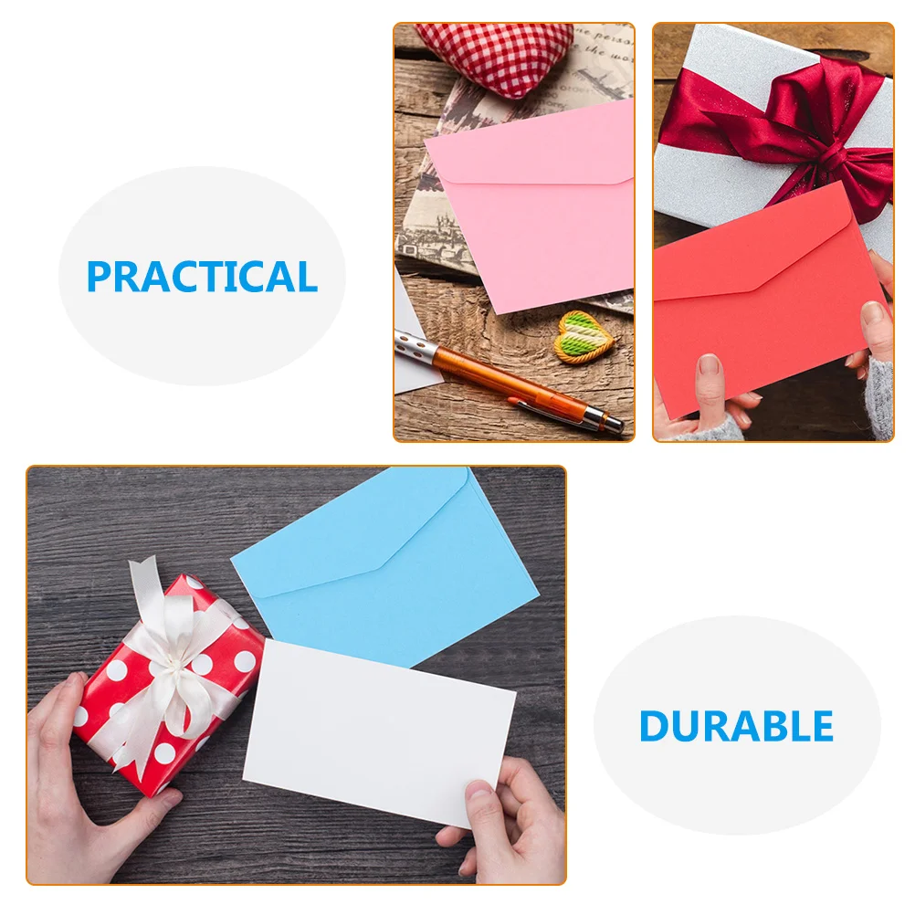 Envelopes coloridos para fotos e letras, cor sólida, solução de armazenamento durável e versátil, cores sortidas, 50pcs