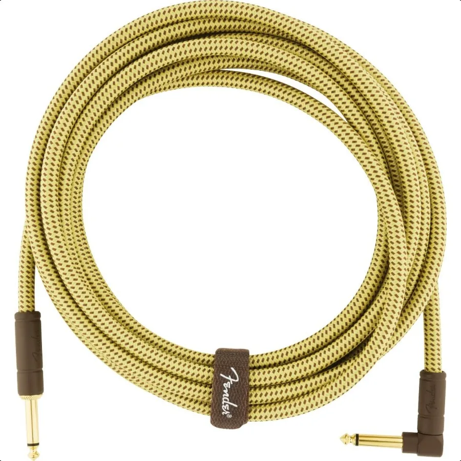 Deluxe Series สายเคเบิลกีตาร์กีตาร์อุปกรณ์เสริมมุมตรง Tweed 15ft
