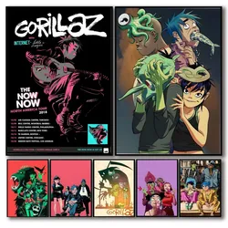 Hot Gorillaz band Poster No Framed Poster Kraft Club Bar Paper Vintage Poster Wall Art Painting Bedroom Study Stickers