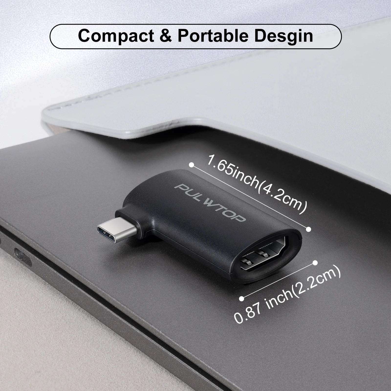 PULWTOP USB C a HDMI, [4K@60Hz, alta velocidad] Adaptador USB tipo C a HDMI Compatible con MacBook, IPad, iMac, Dell, XPS y más.