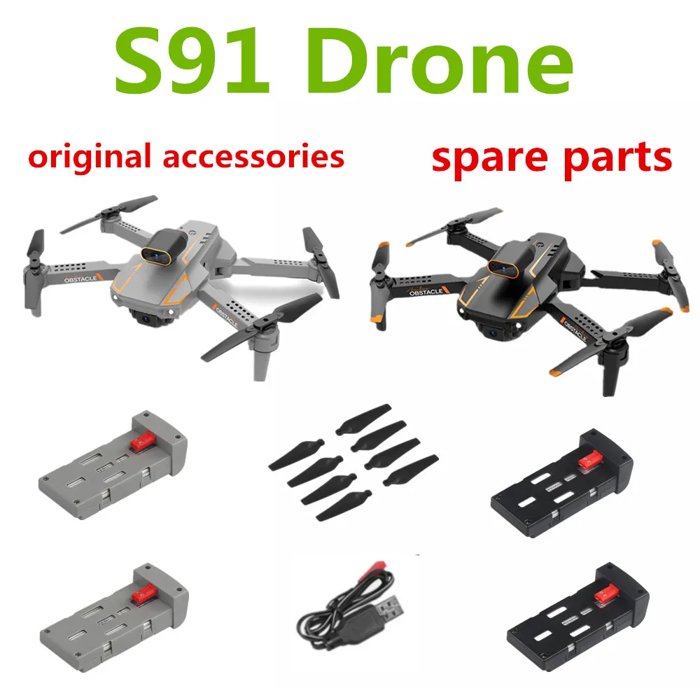 S91 Drone Spare Battery 3.7V 1800Mah Battery Flight 15 Minut S91 Quadcopter Drones USB Cable Propeller Maple Leaf