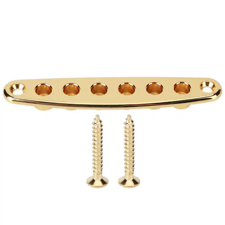 1Pc Zinc Alloy Guitar String Thru Body Plate Ferrules Electric Guitar Bass Through-body String Mount Buckle Replacement Parts