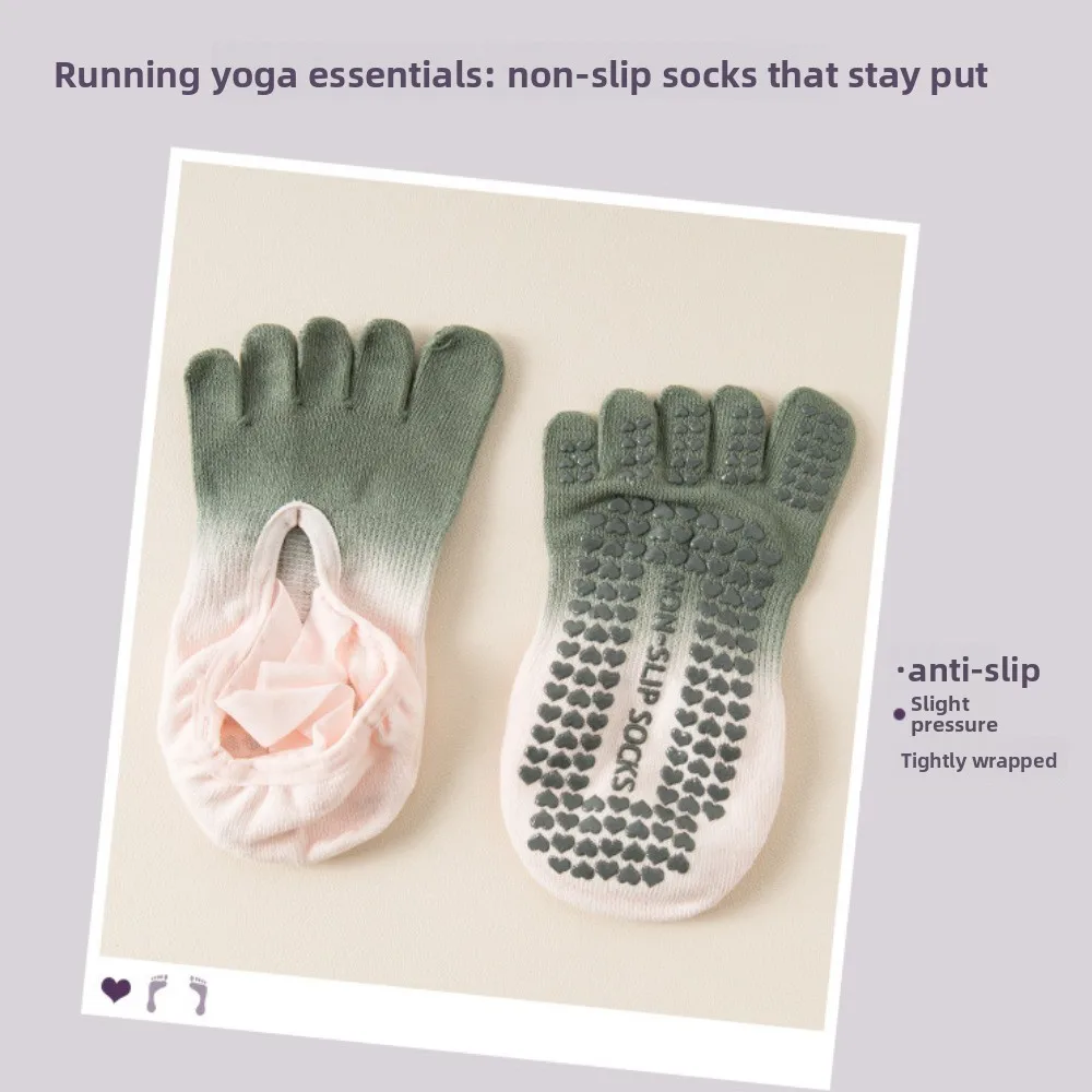 

1 Pair Anti Slip Five Finger Yoga Socks Full Five Finger Cross Strap Split Finger Yoga Socks Elastic Cotton