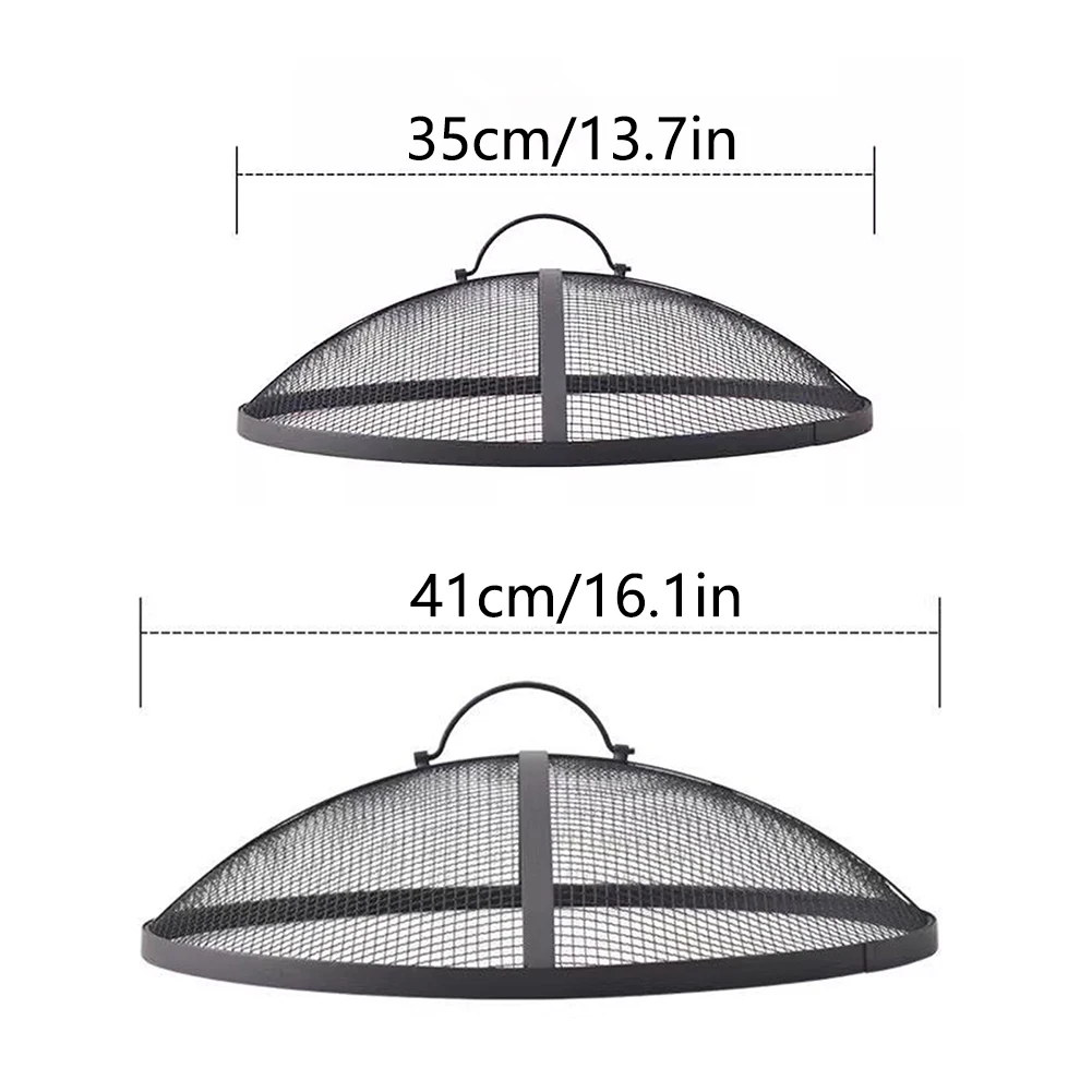 Fire Pit Spark Screen Round Safety Guard With Handle Large Grills Pardner Domes Cover For Outdoor Fire Bowl view 6