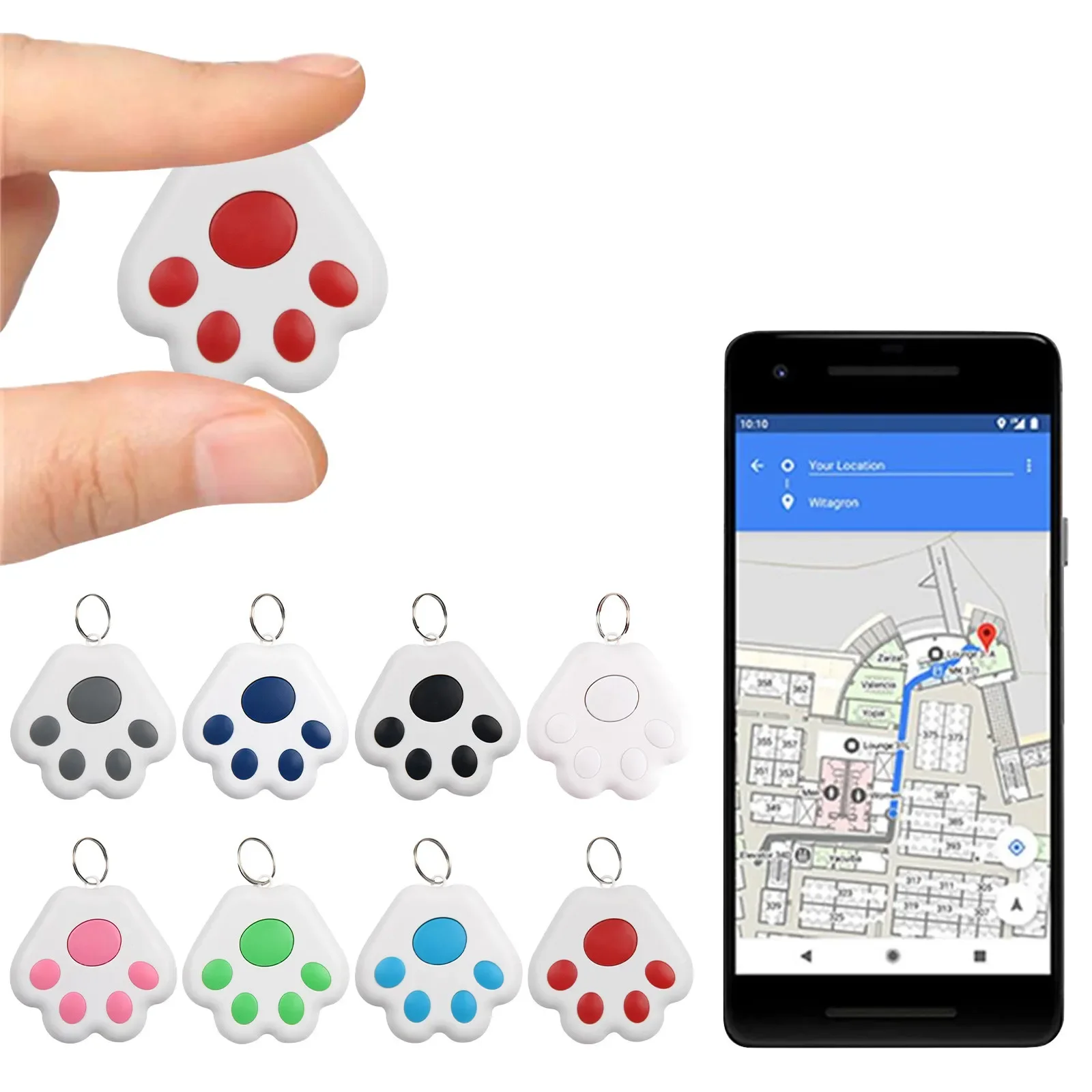 Mini localisateur portable pour animaux de compagnie, dispositif de suivi anti-perte pour enfants, outils de recherche de clés mobiles, Bluetooth 5.0, chat, chien