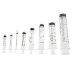 10pcs 1ml-100ml Plastic Reusable Luer Lock Syringe For Lab Measuring Feeding Animal Kithchen Tool Fill Liquid Glue and Ink