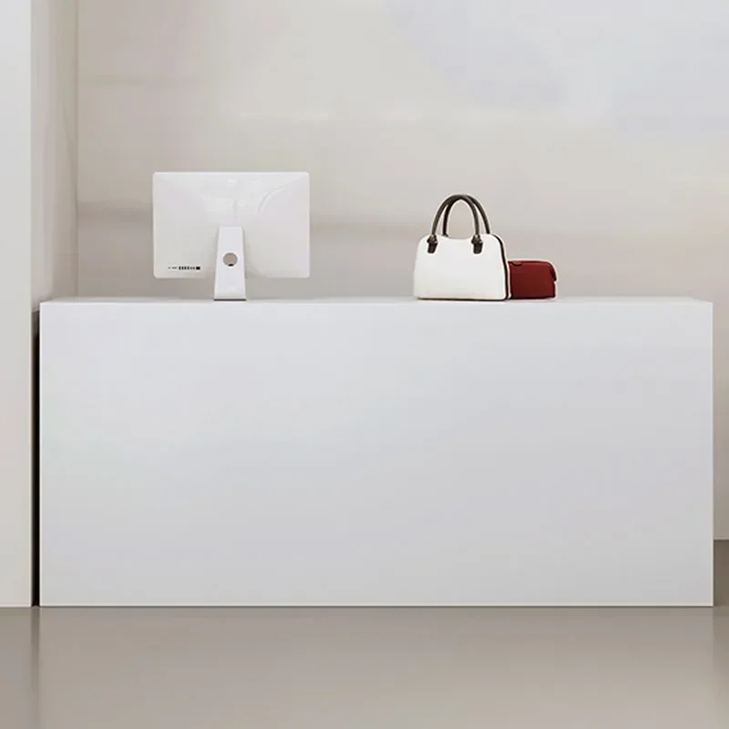 

Design Bar Salon Reception Desk Receptionist Standing Office Table Mobile Checkout Counter Minimalist Mostrador Home Furniture