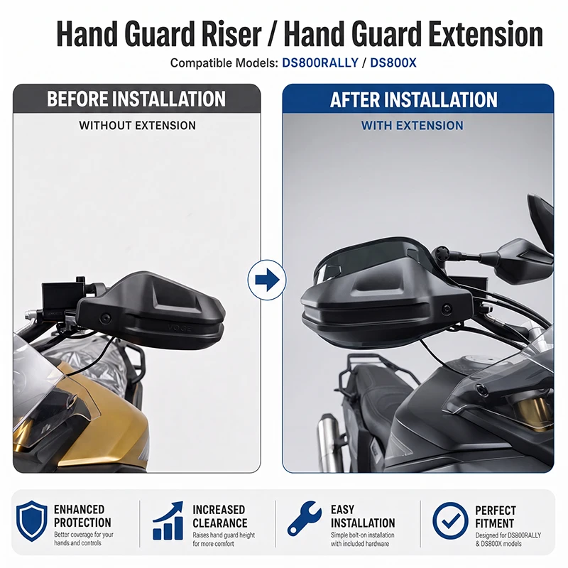 Handguard Extension Kit for VOGE DS900X DSX900 2023 2024 2025 2026 2027 Enlarged PC Motorcycle Hand Guards Protector