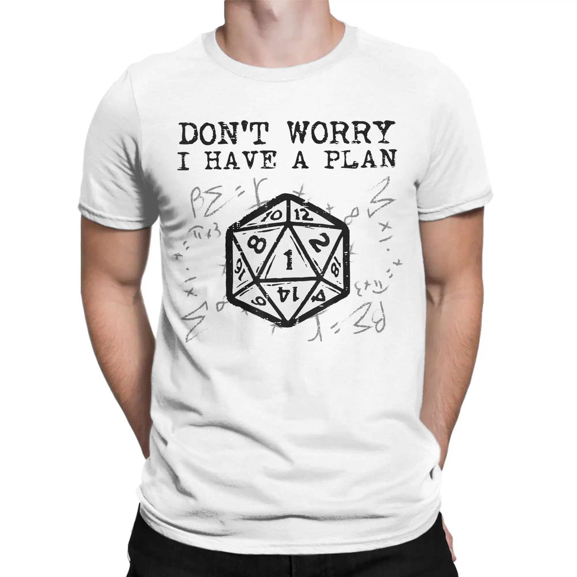 RPG Gamer Dont Worry I Have Plan Funny T-Shirt Summer  Vintage T-Shirts Cotton Novelty Tee Shirt For Men Design Tops