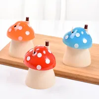 Toothpicks Container Creative Lovely Portable Mushroom Automatic Pops Up Toothpick Storage Box Dispenser Holder Table Organizer