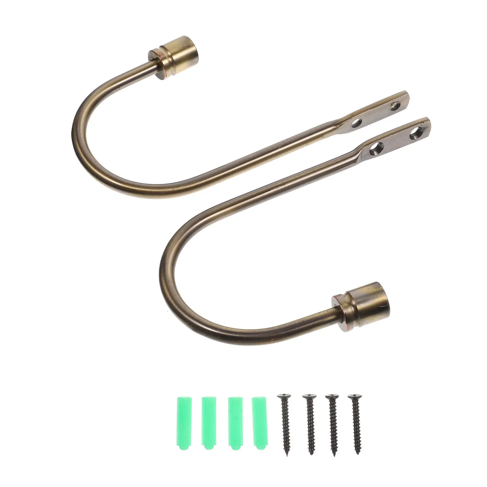 

2Sets Iron Curtain Tiebacks Wall Mounted U Shape Holdbacks for Draperies Add Graceful Look to Your Curtains Home Decor