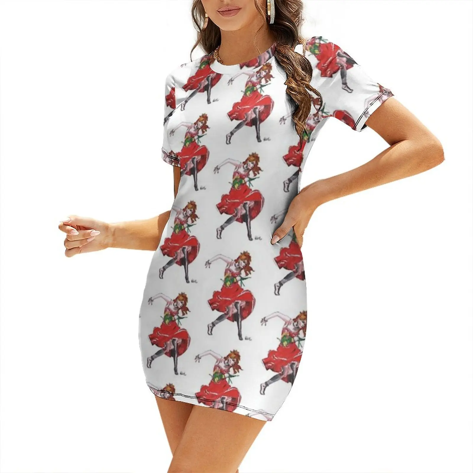Cyndi Lauper Short-Sleeved Dress dresses for women dresses summer woman 2026 chic and elegant woman dress Female clothing Dress