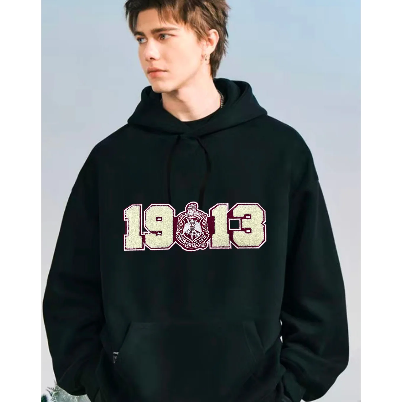 1913 Delta Sorority Iron on Embroidered Greek Letter Chenille Patch for Hoodies and Sweatshirts view 2