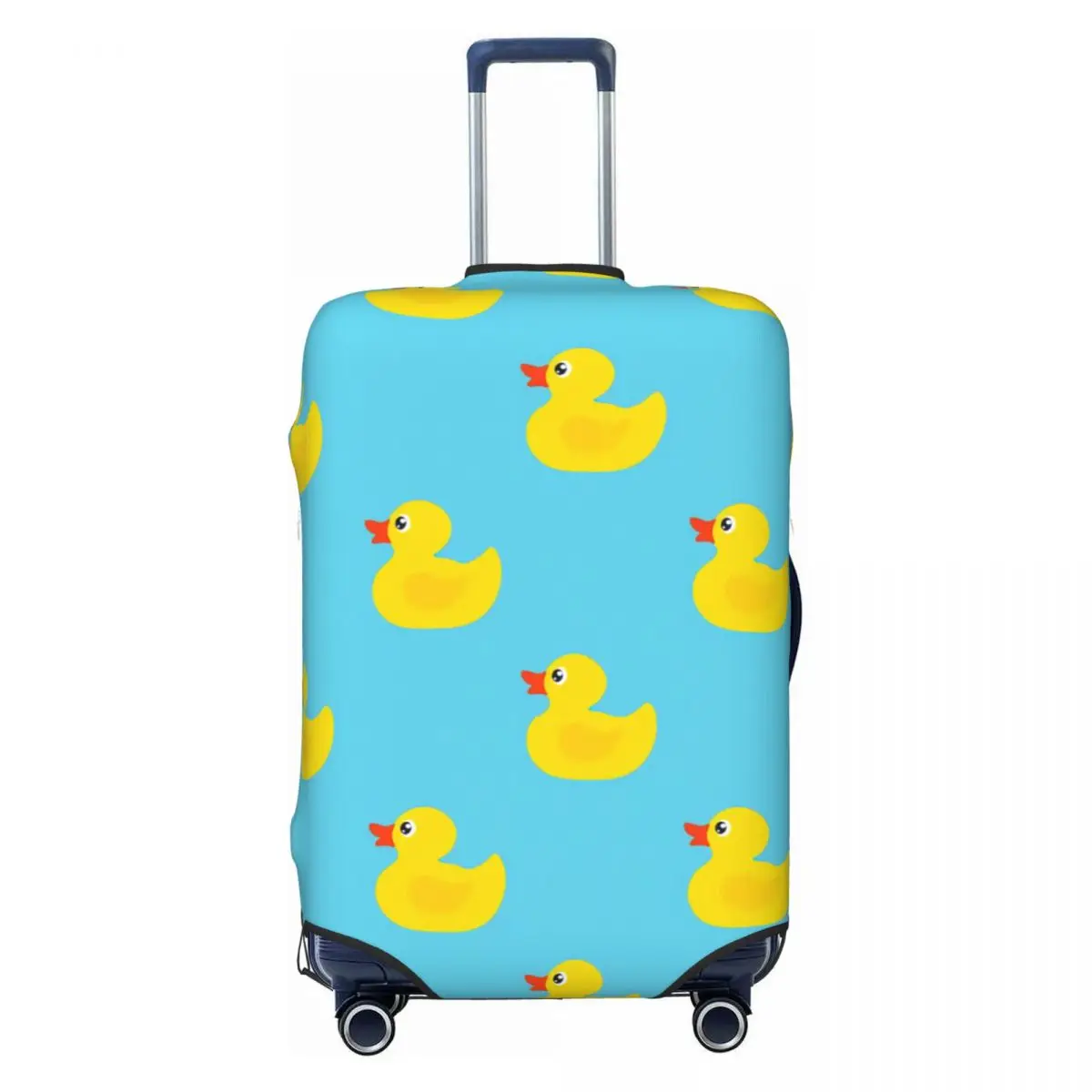 

Custom Floating Rubber Ducks Blue Luggage Cover Elastic Travel Suitcase Protective Covers Fits 18-32 Inch